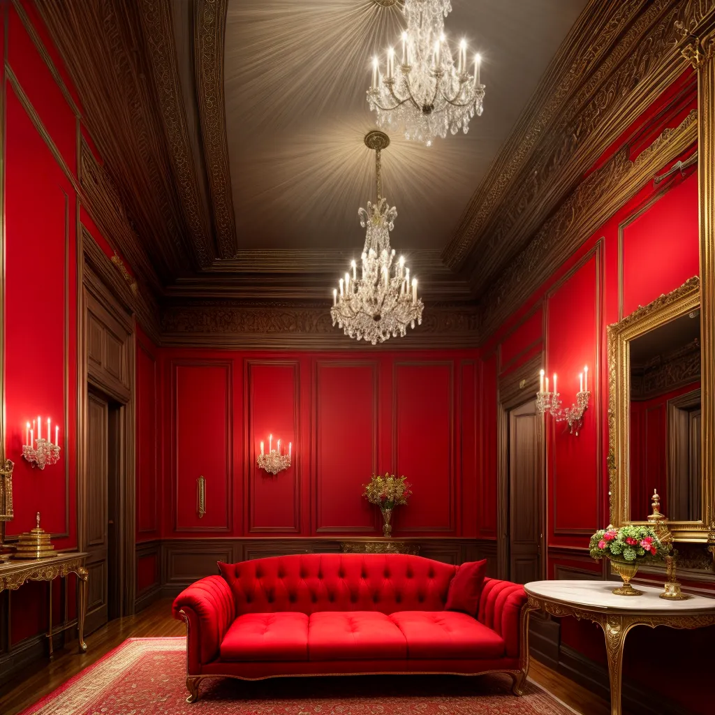 sala vermelha intensa sofa rubi