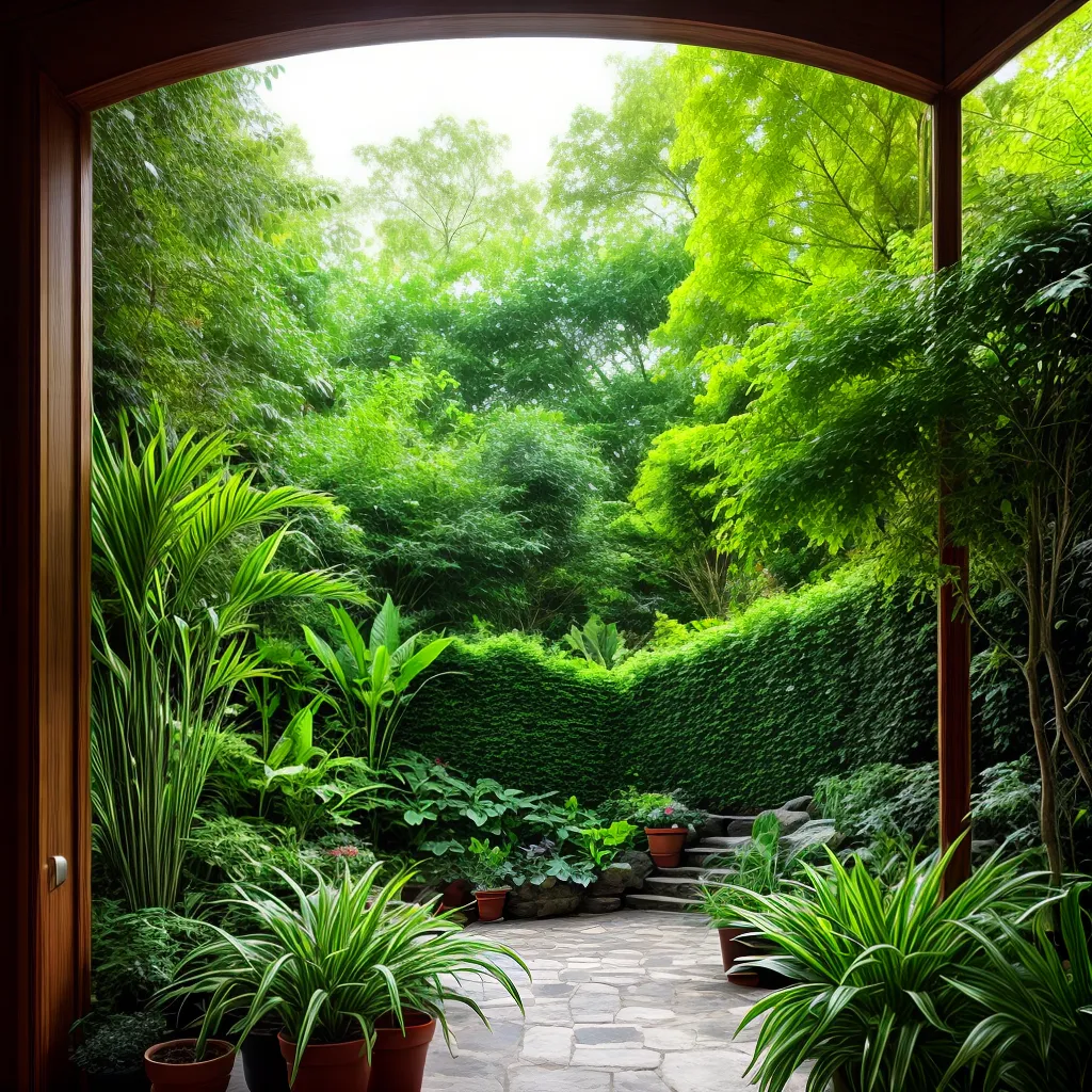 jardim interno verde natural luz