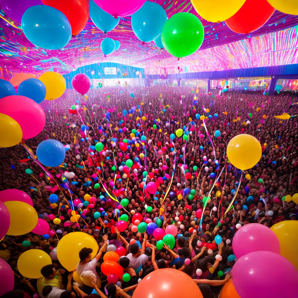 festa colorida baloes streamers