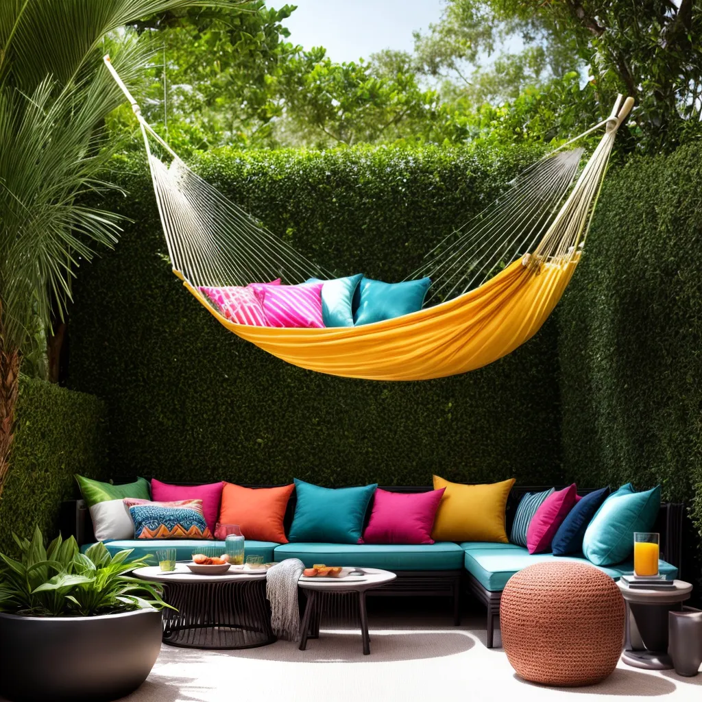 area lounge ao ar livre cadeira hamacas