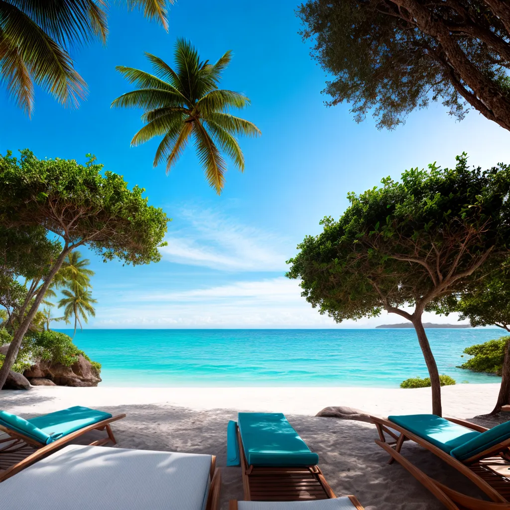 praia tranquila cadeiras solares