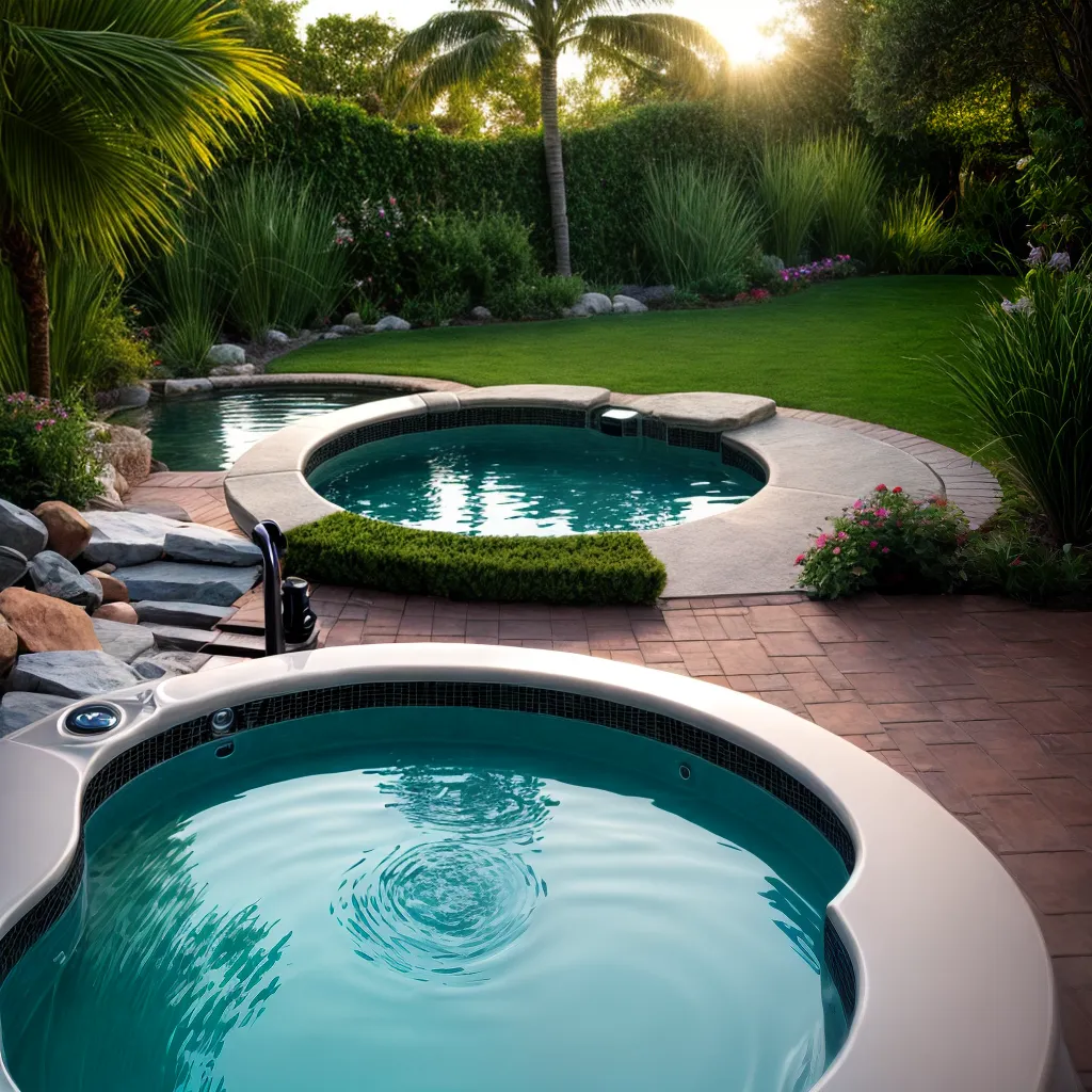 jardim luxuoso banheira ao ar livre