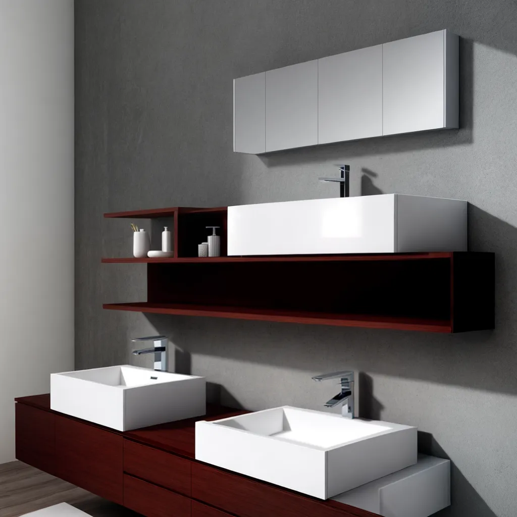armario banheiro madeira glossy elegante