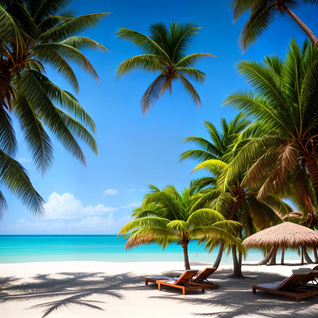 praia tranquila lounger palmeira