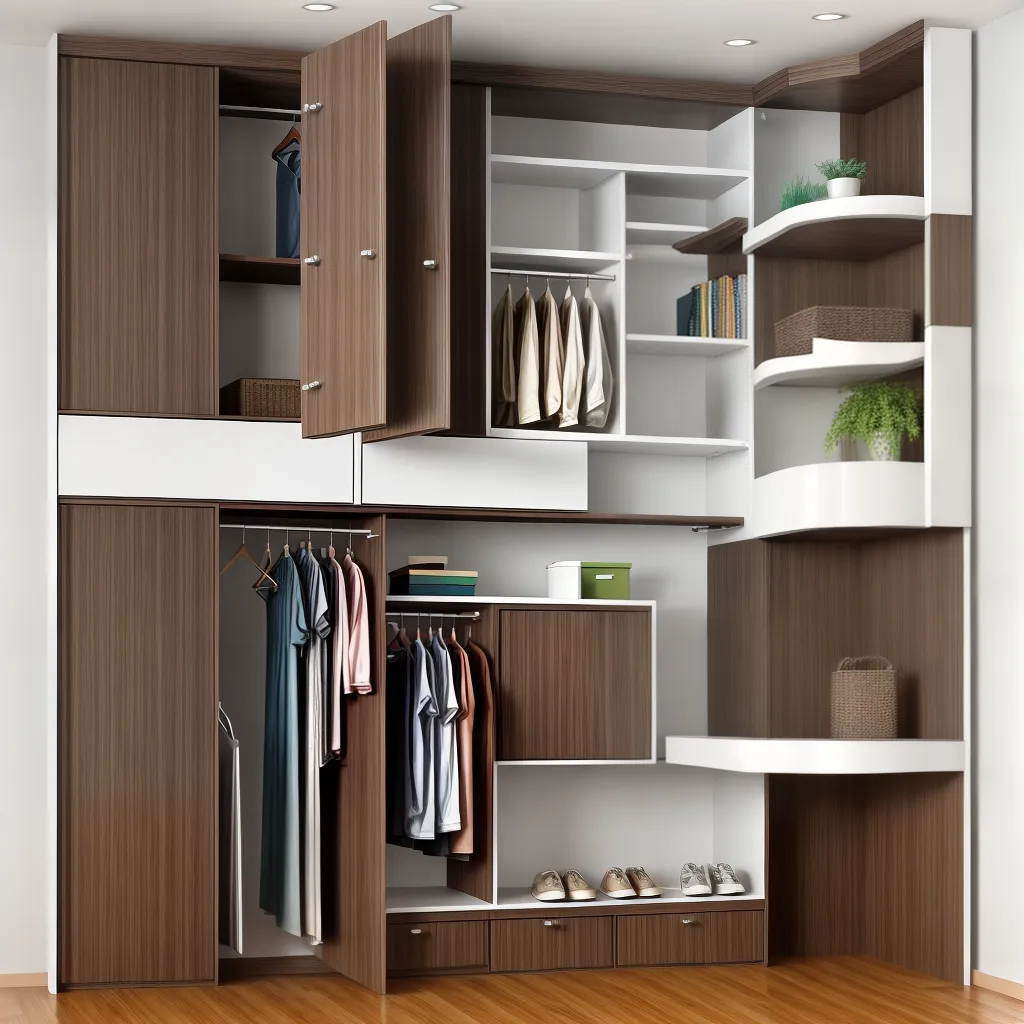 guarda roupa organizado prateleiras compartimentos