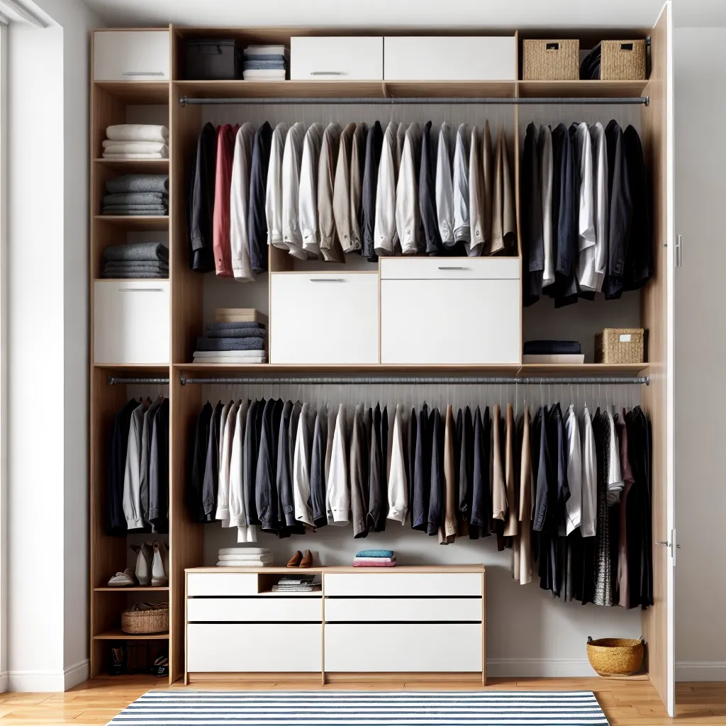 guarda roupa organizado espelho