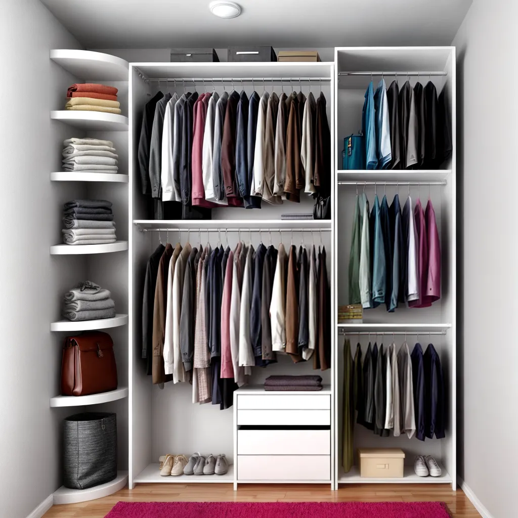 guarda roupa organizado compartimentos roupas sapatos