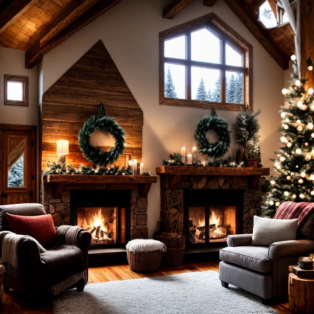 chalet inverno lareira aconchegante