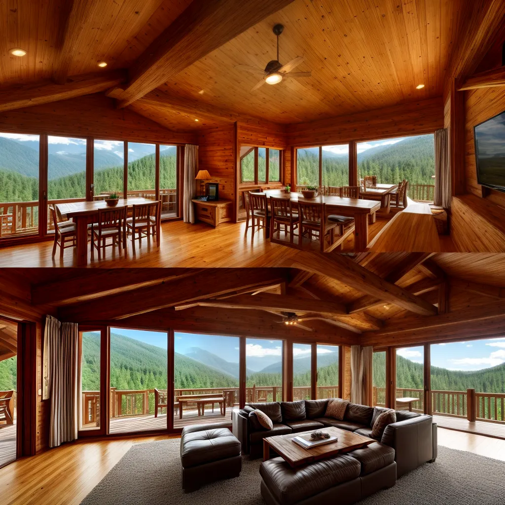 chalet montanhas verde interior natureza