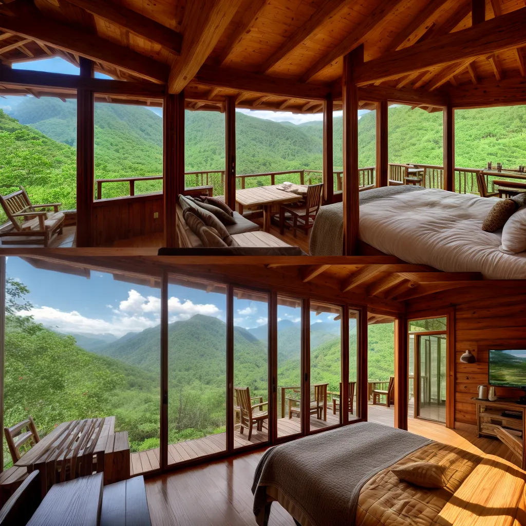 chalet madeira montanhas verde decoracao