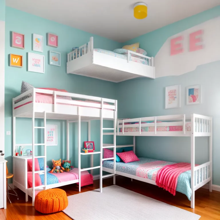 Ideias de Decoração de Cama para Quartos de Crianças Compartilhados