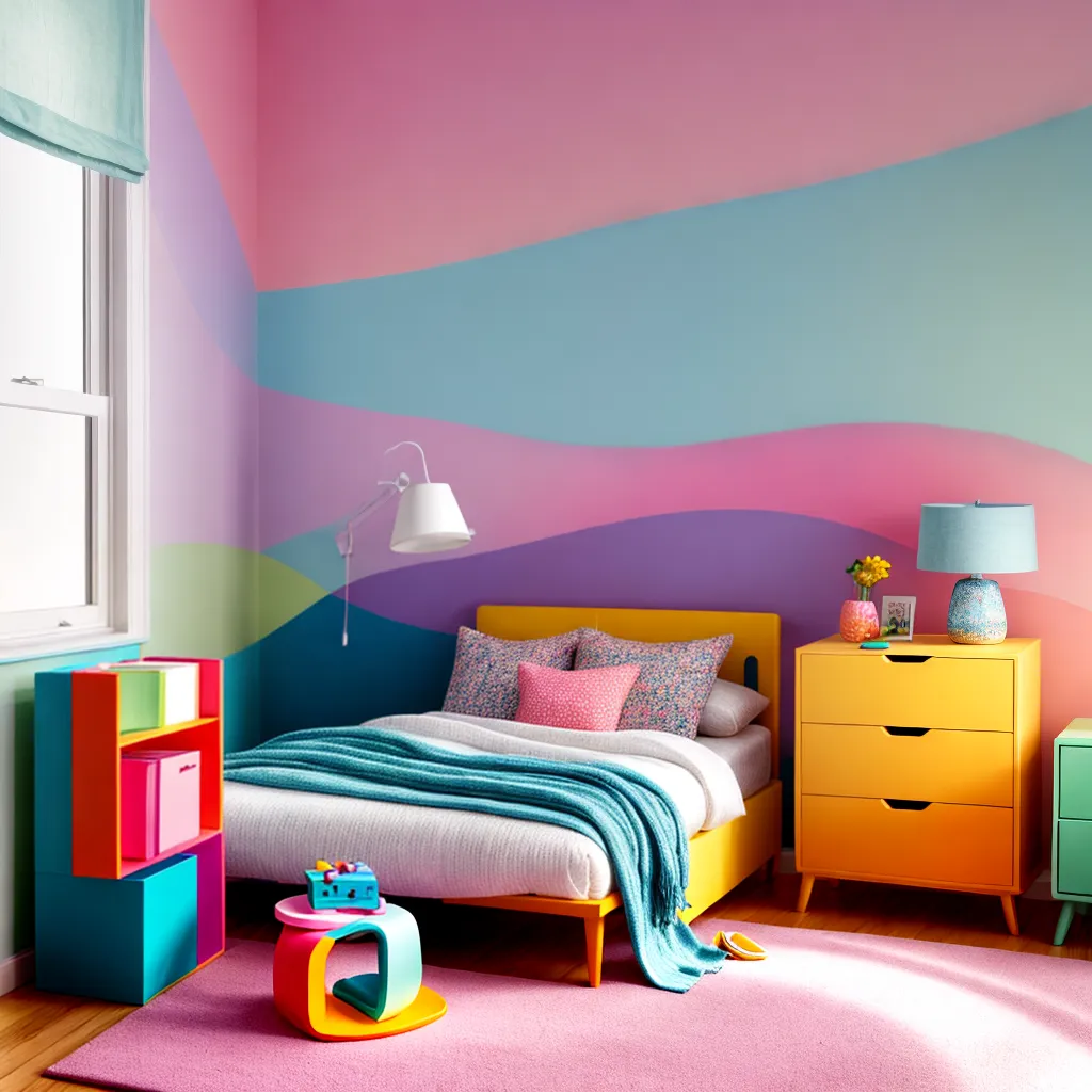 cama infantil colorida livros brinquedos