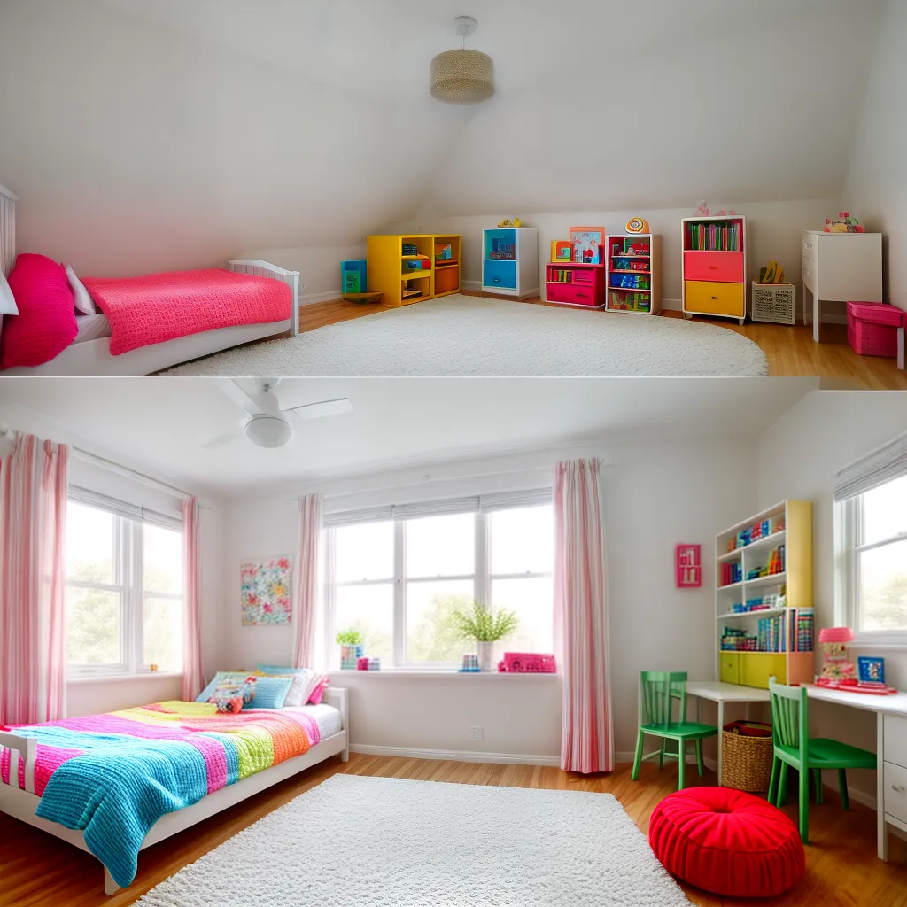 quarto infantil acolhedor cama colorida