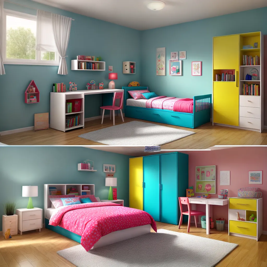 quarto infantil colorido divertido