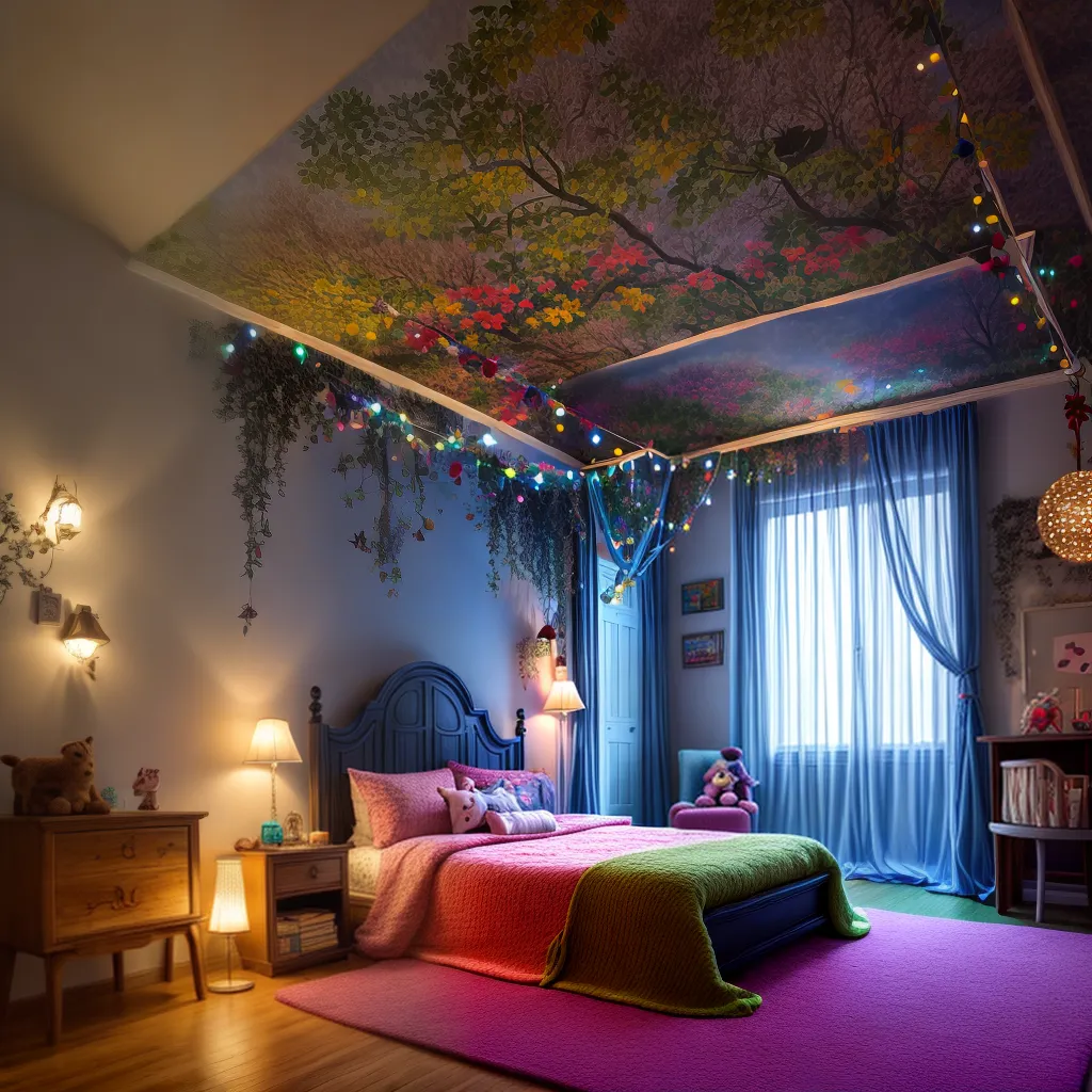 cama infantil luzes fadas imaginacao