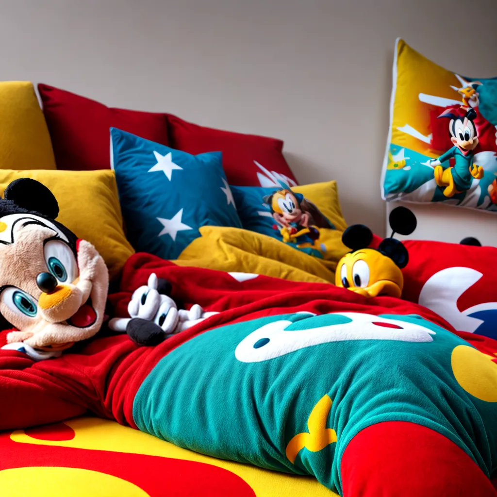 cama infantil personagens coloridos