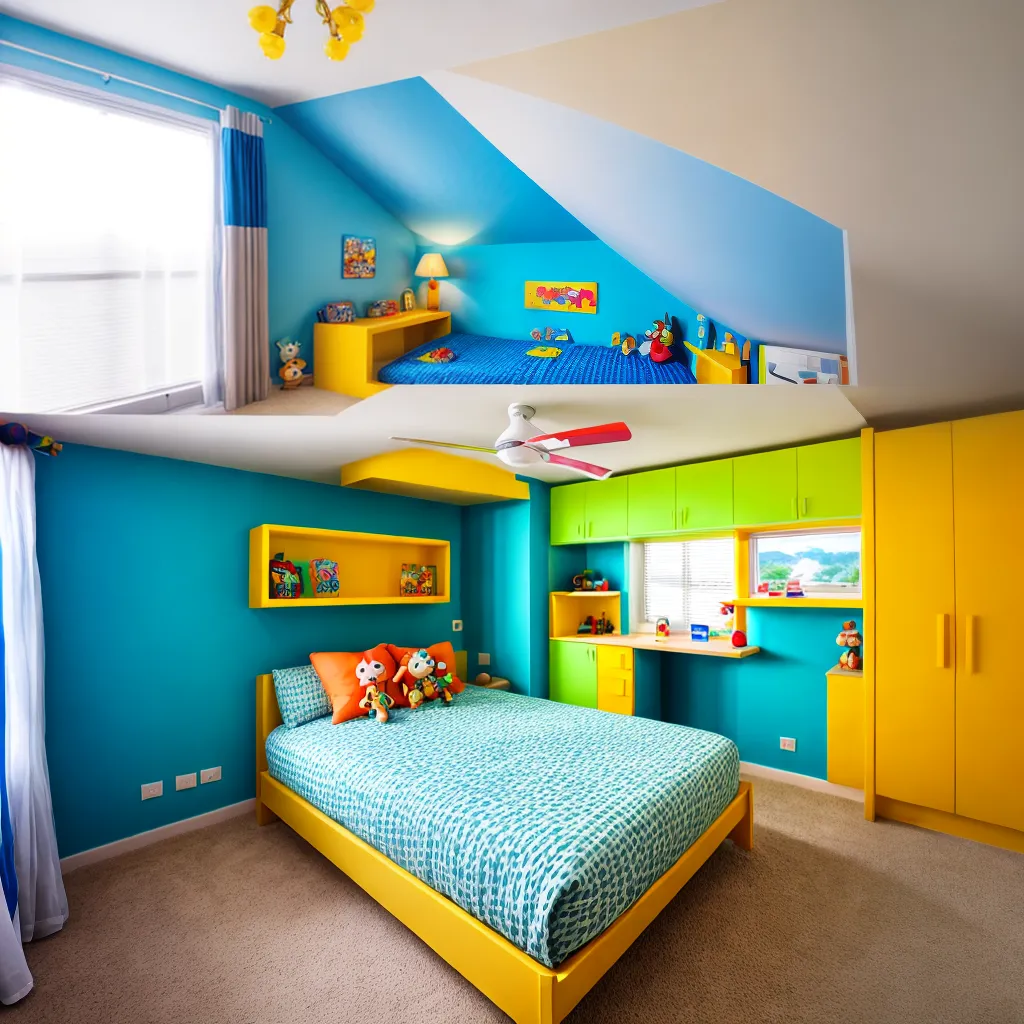 quarto infantil colorido personagens desenhos