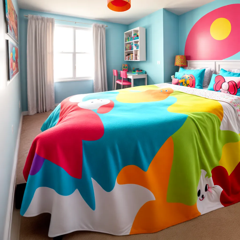 quarto infantil colorido cartoon