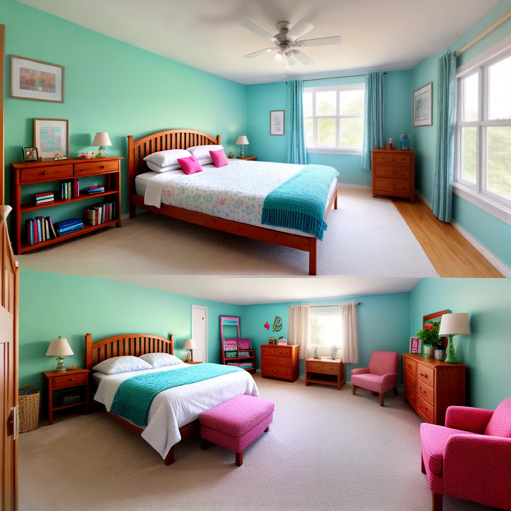 quarto infantil colorido arrumado