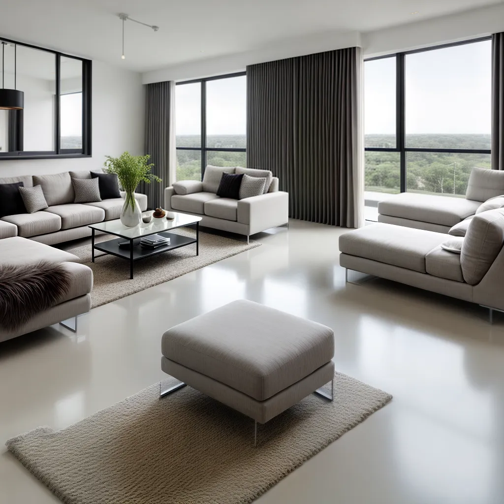 sala minimalista piso fulget elegante