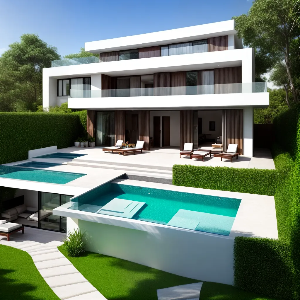 casa sloping roof verde moderna