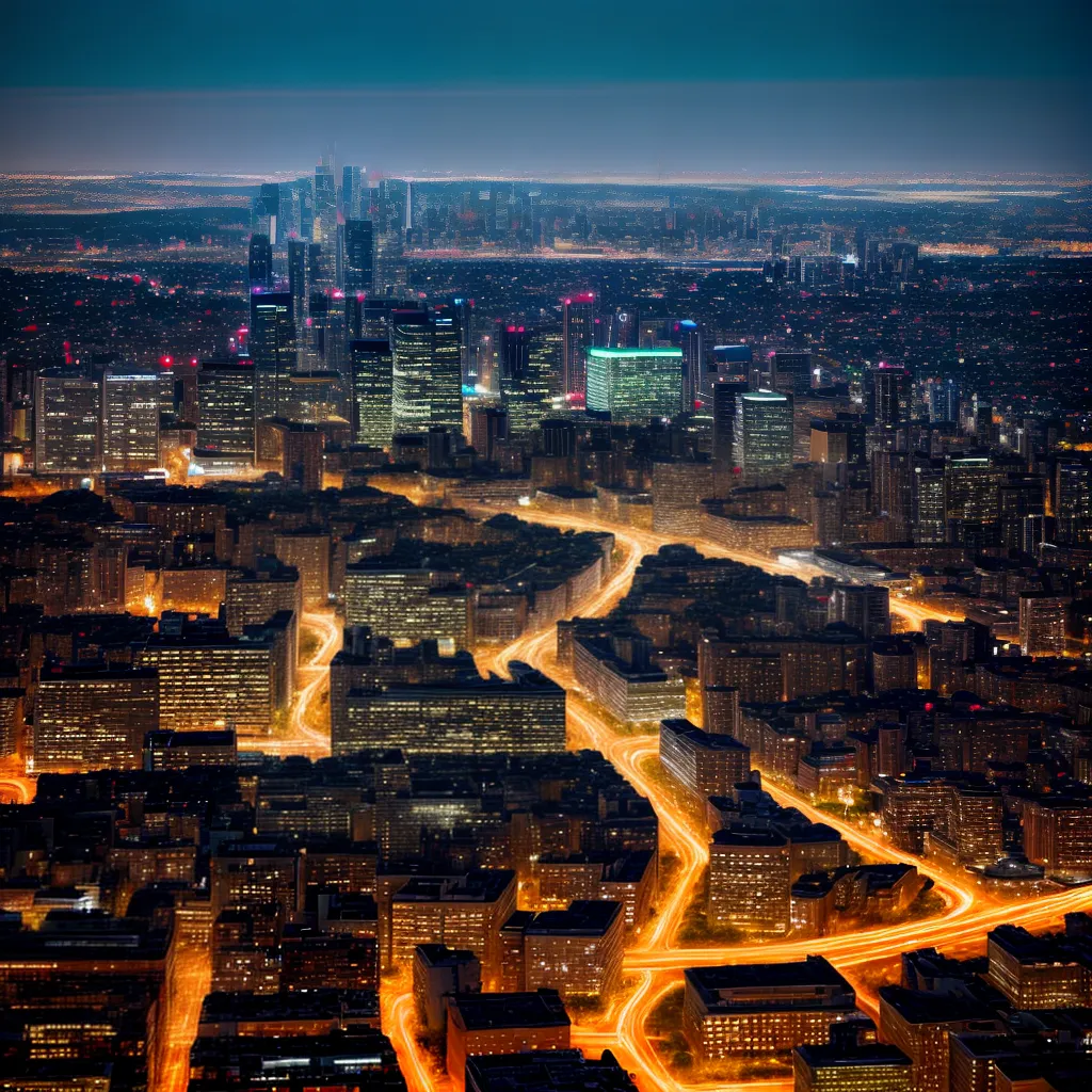 cidade noturna moderna luzes platibandas cidade noturna moderna luzes platibandas