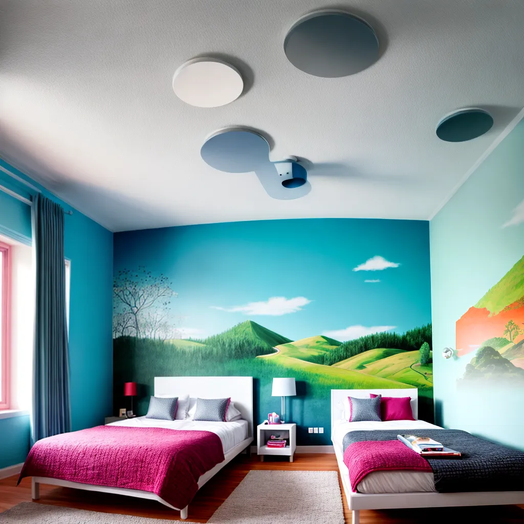 quarto infantil colorido puff bau 1