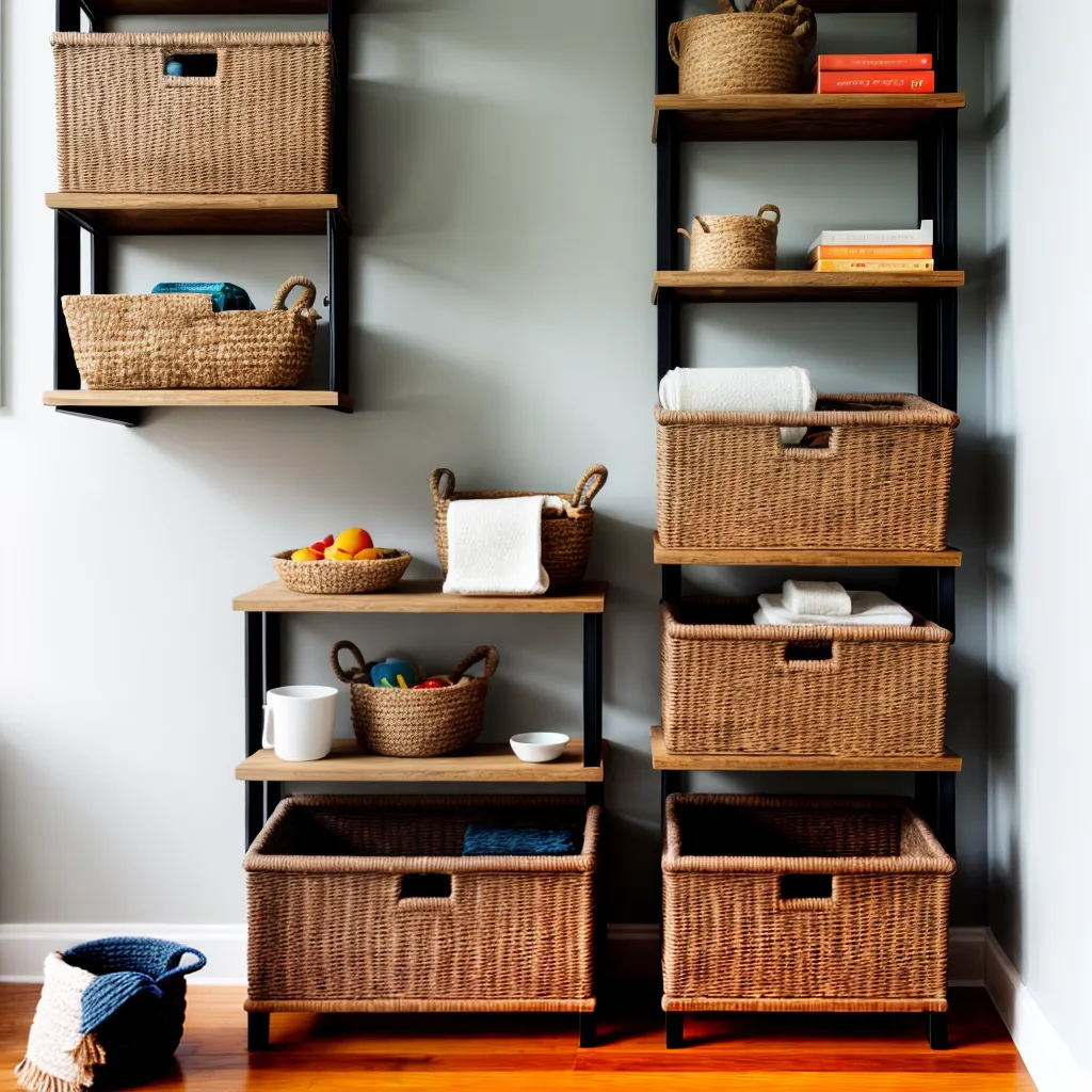 quarto bebe cestos organizadores