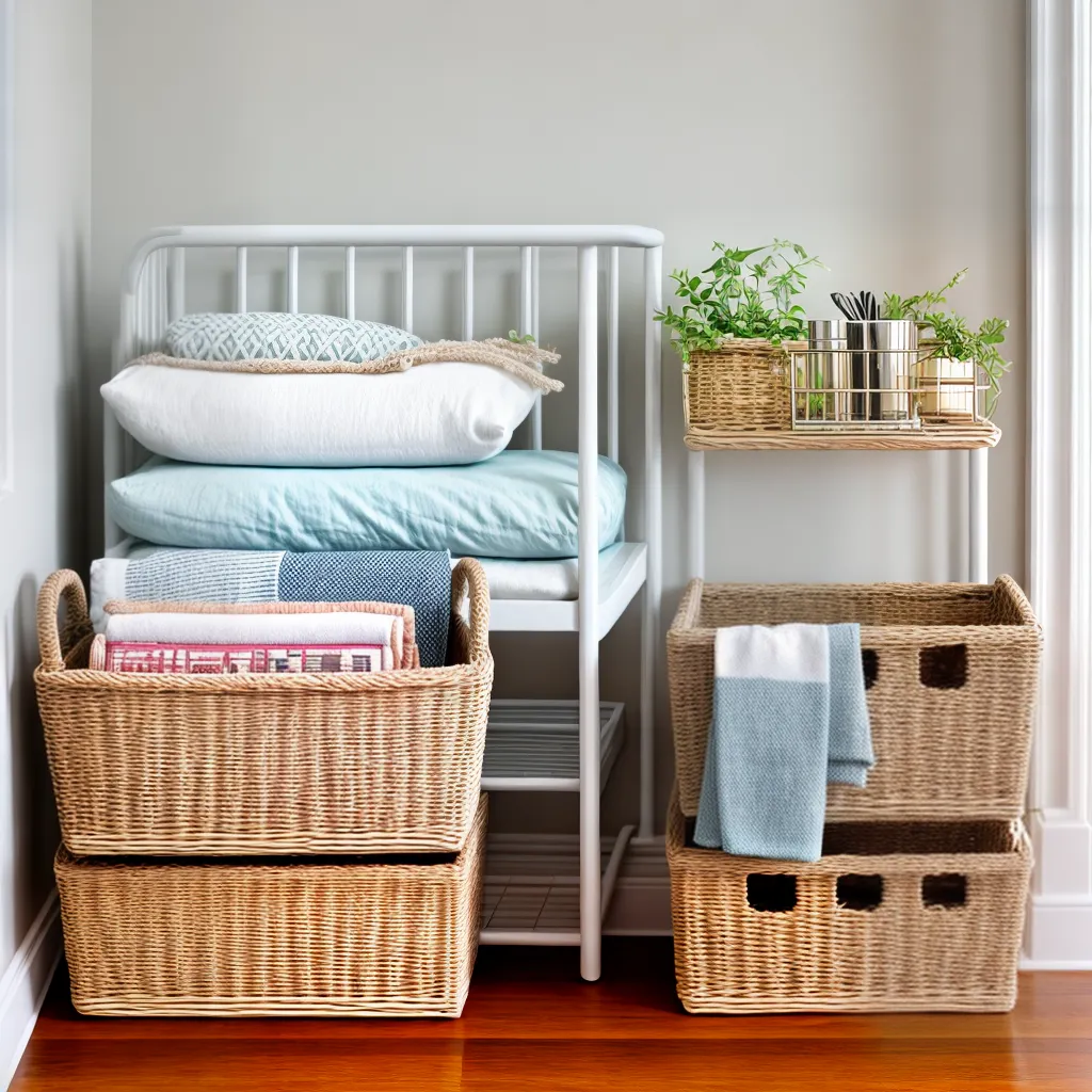 quarto bebe organizado cestos charmosos