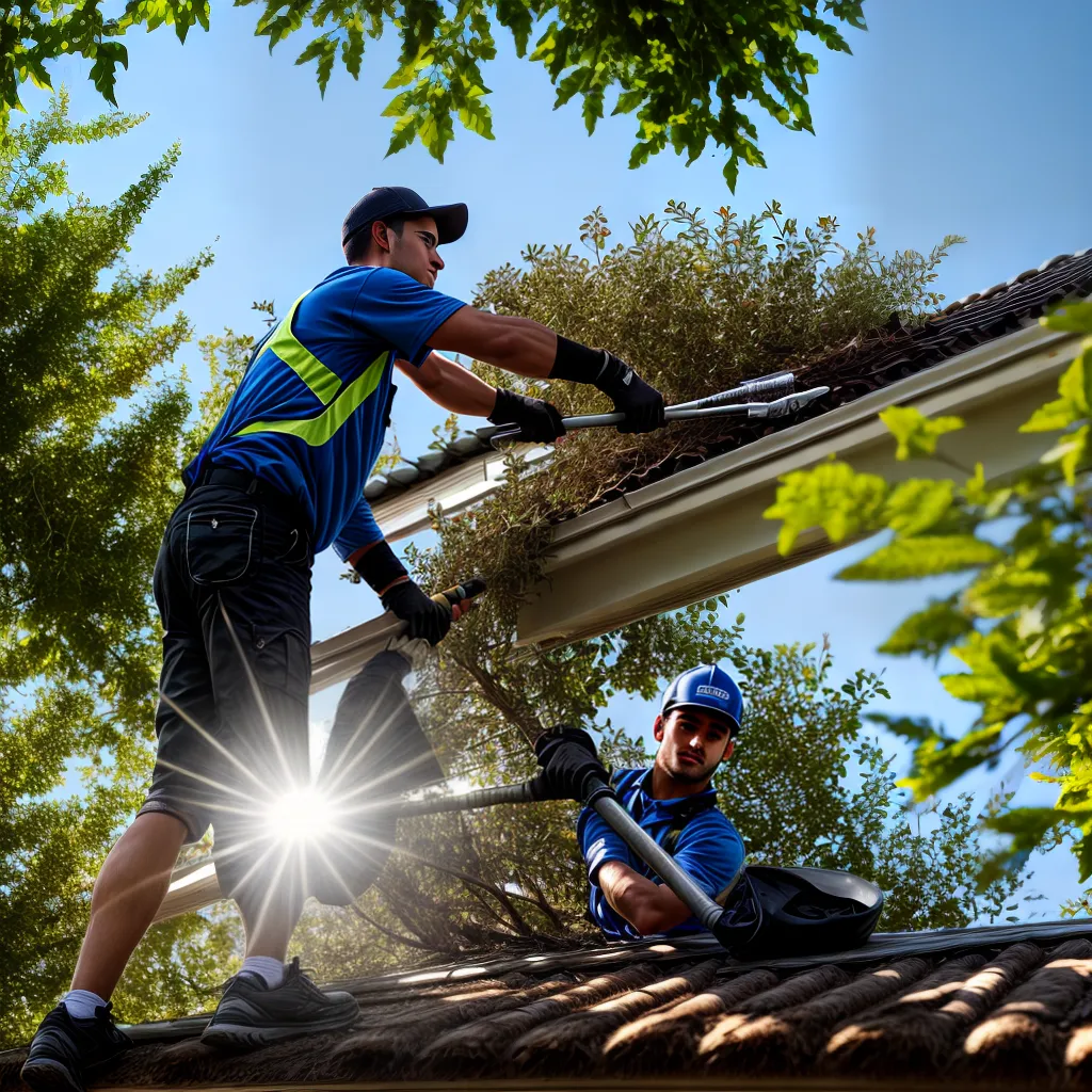 limpeza calha sol brush ladder