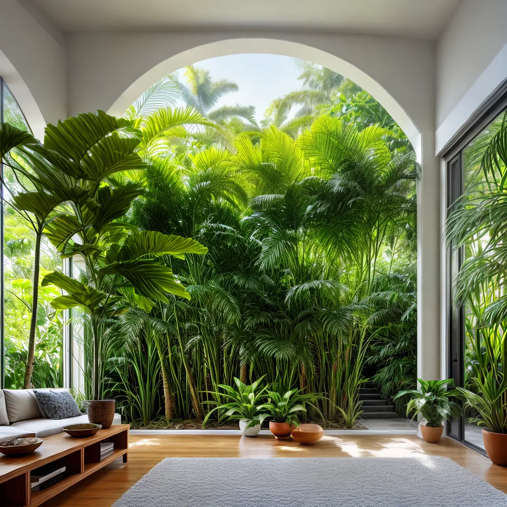 sala arejada jardim tropical ficus