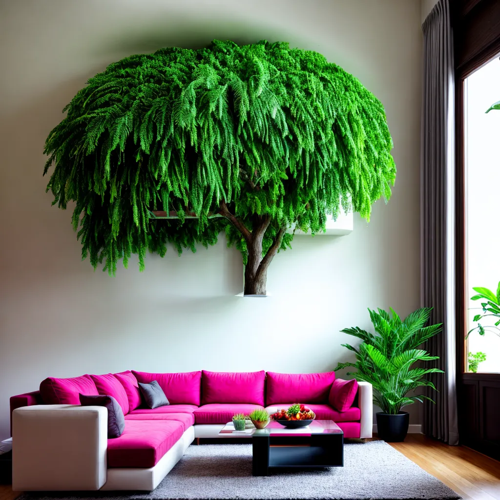 sala vibrante ficus lyrata decoracao tropical