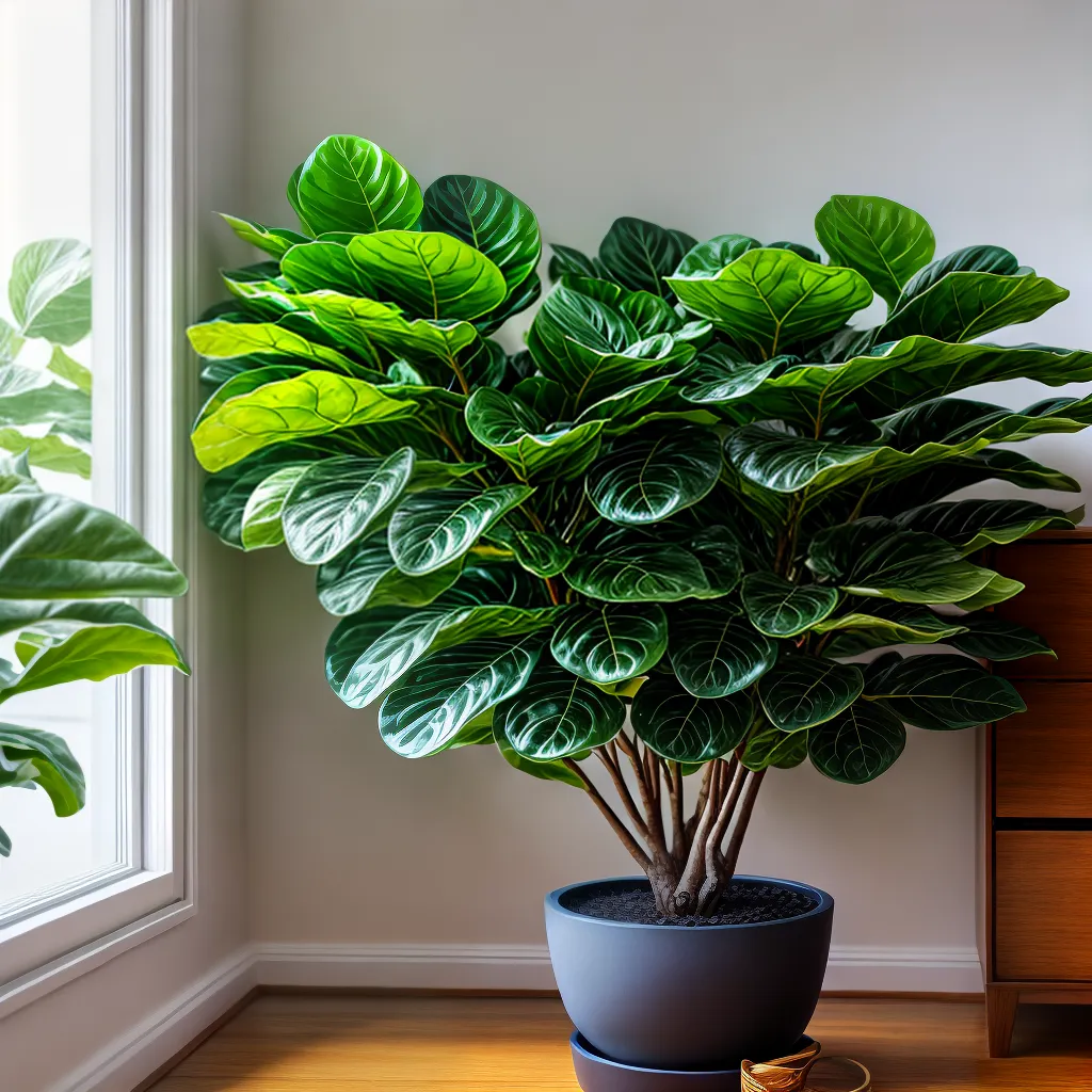 ficus lyrata janela sala arejada