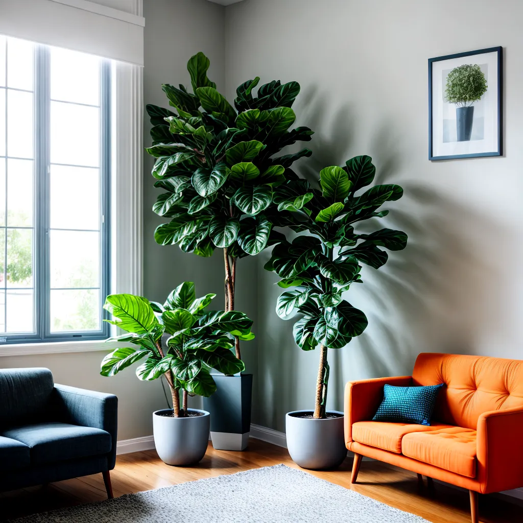 sala arejada ficus lyrata verde