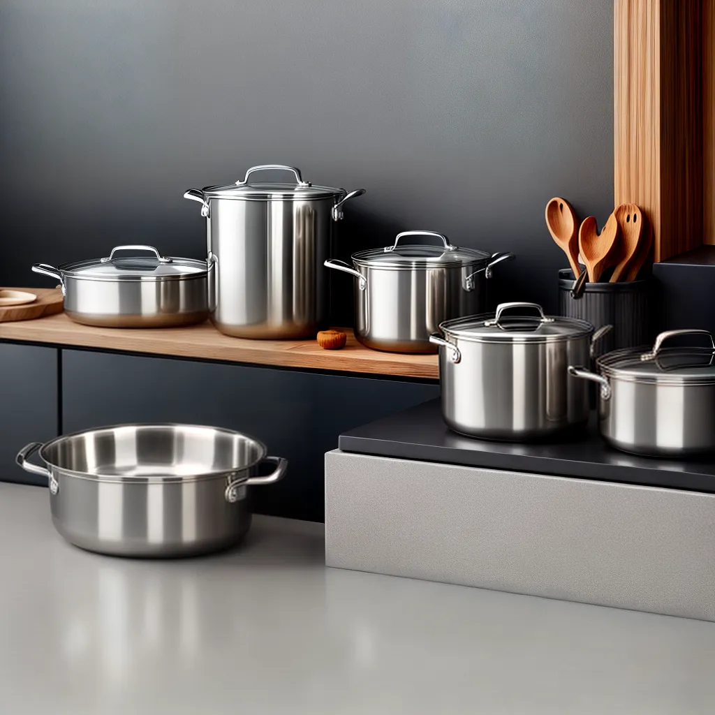cozinha moderna bancada aluminio panelas 1