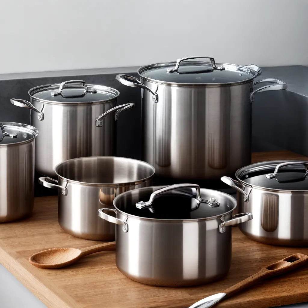 panelas aco inox brilhantes cozinha