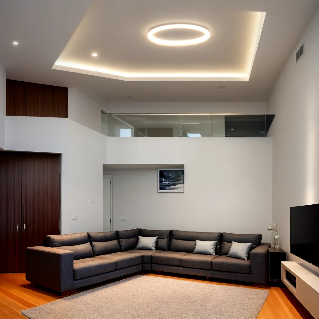 sala moderna luz led ambiente