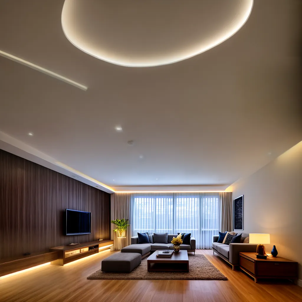sala iluminada led ambiente acolhedor