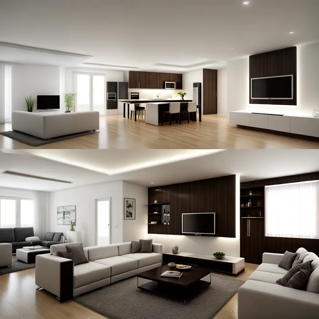sala estar led moderna elegante