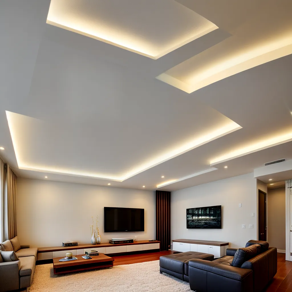 sala iluminada design moderno