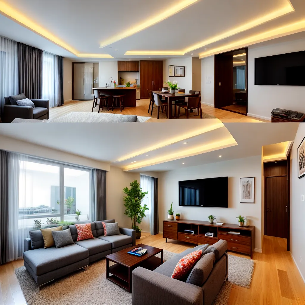 sala estar led ambiente elegante