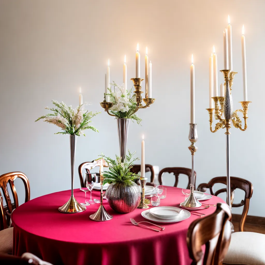 mesa decorada candelabros prata