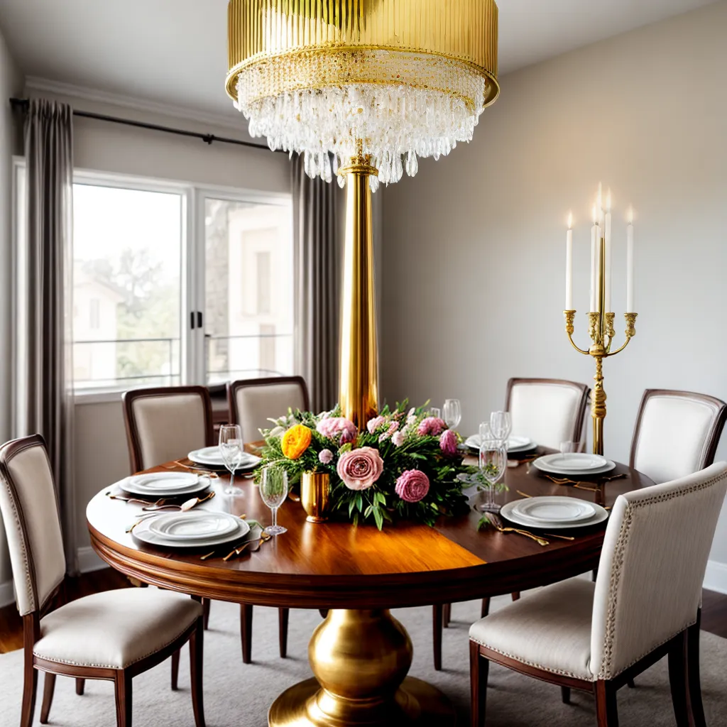 mesa elegante vela dourada flores
