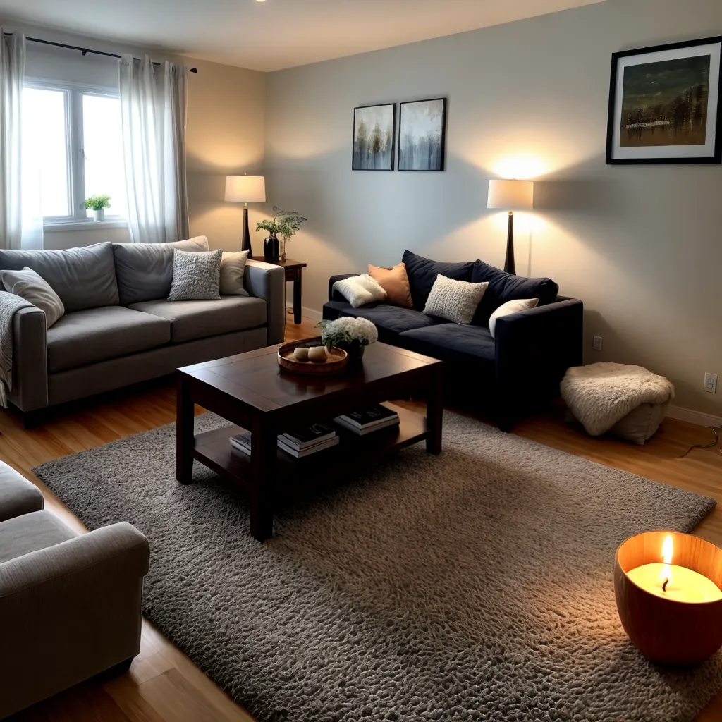 sala estar velas ambiente aconchegante