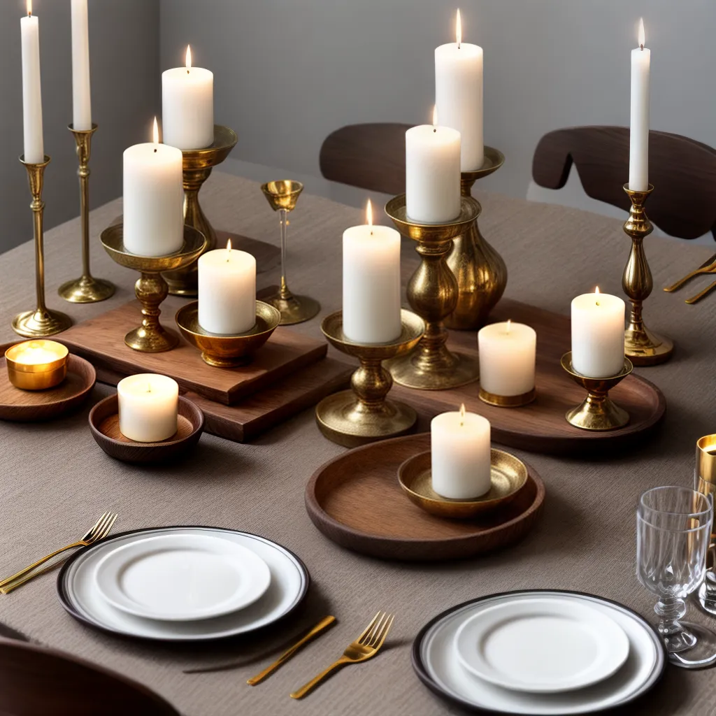 mesa decorada variedade porta velas