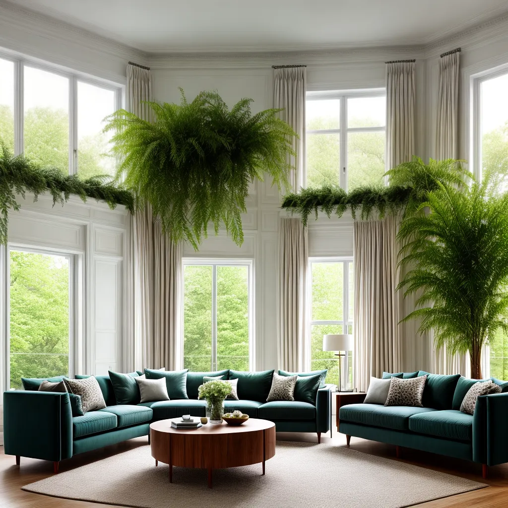 sala decorada espelhos organicos plantas