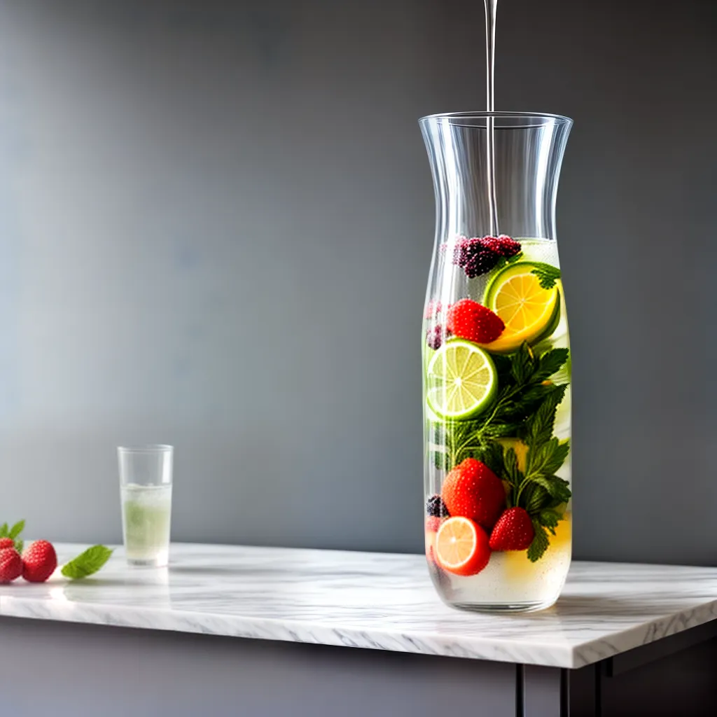 dispenser agua frutas herbas marmore