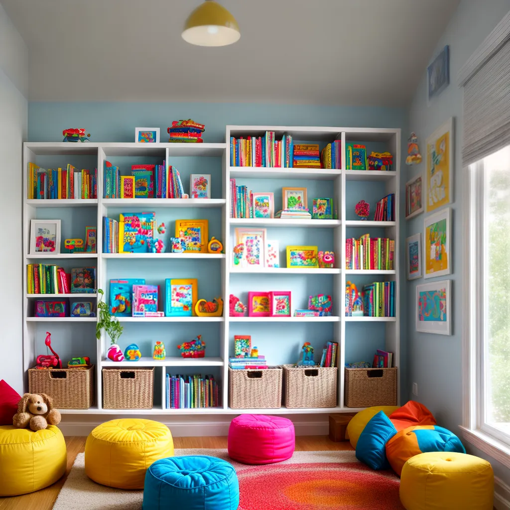 sala brinquedos colorida leitura criancas
