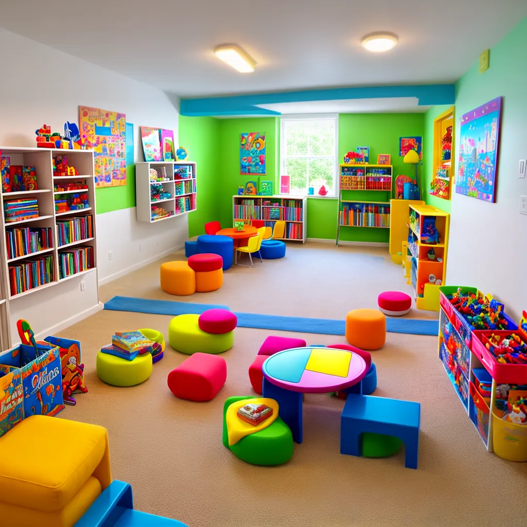 sala brincar colorida criancas brinquedos