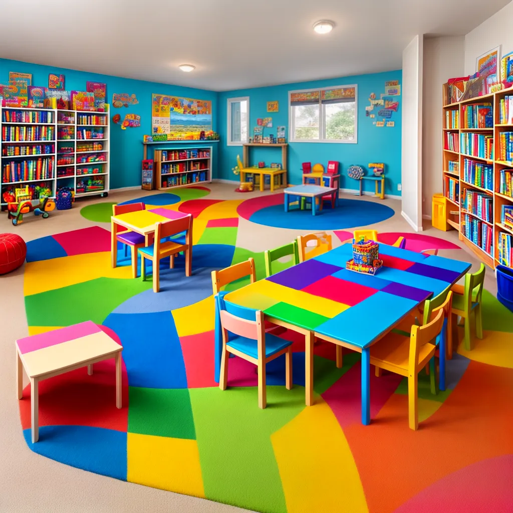 sala brincar colorida educativa